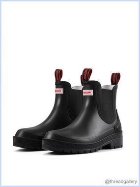 Women's Waterproof Chelsea Ankle Rain Boots Slip Resistant Garden Shoes